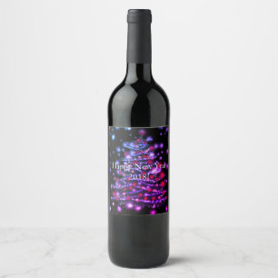 Custom Wine Bottle Label Happy New Year 2018