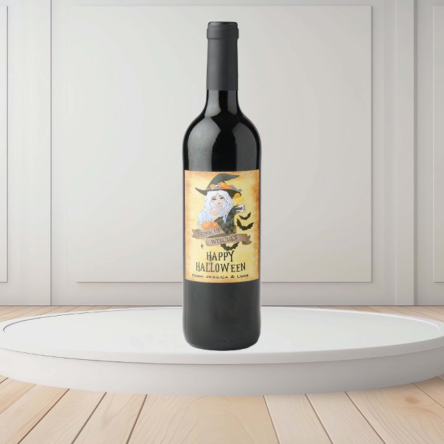 Custom Wine Label Drink up Witches Halloween (Creator Uploaded)