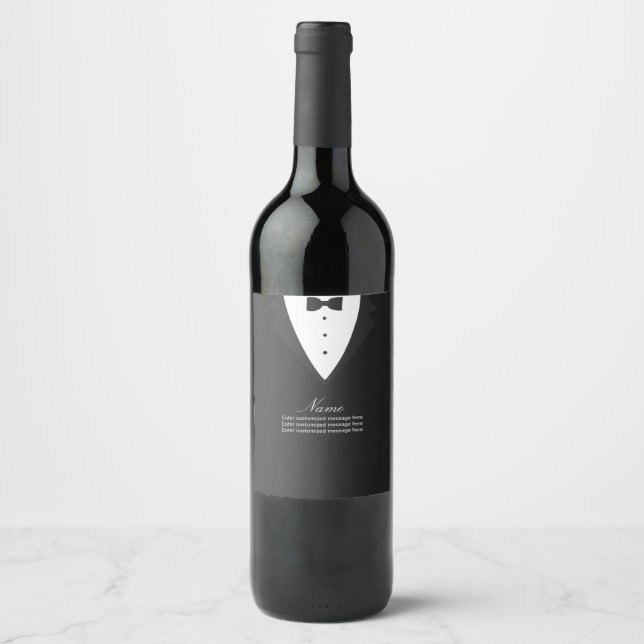 Custom Wine Label or Food Label with Tux Jacket (Front)