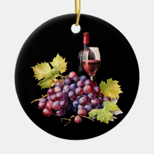 Custom Wine Tour  Ceramic Tree Decoration (Front)