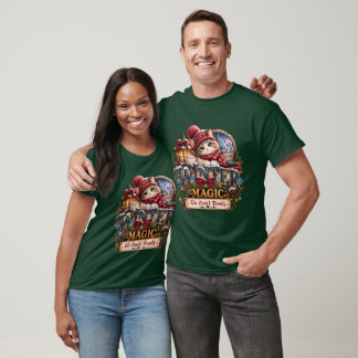 Custom Winter Magic Cat Matching Family T-Shirt