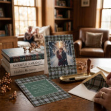 Custom Winter Photo Engagement Thank You Card
