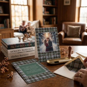 Custom Winter Photo Engagement Thank You Card