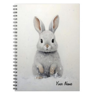 Custom Winter Rabbit Love Cute Aesthetic Notebook