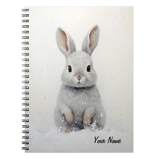 Custom Winter Rabbit Love Cute Aesthetic　 Notebook (Front)