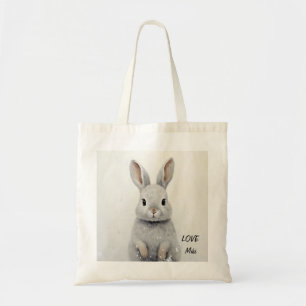 Custom Winter Rabbit Love Cute Aesthetic Tote Bag