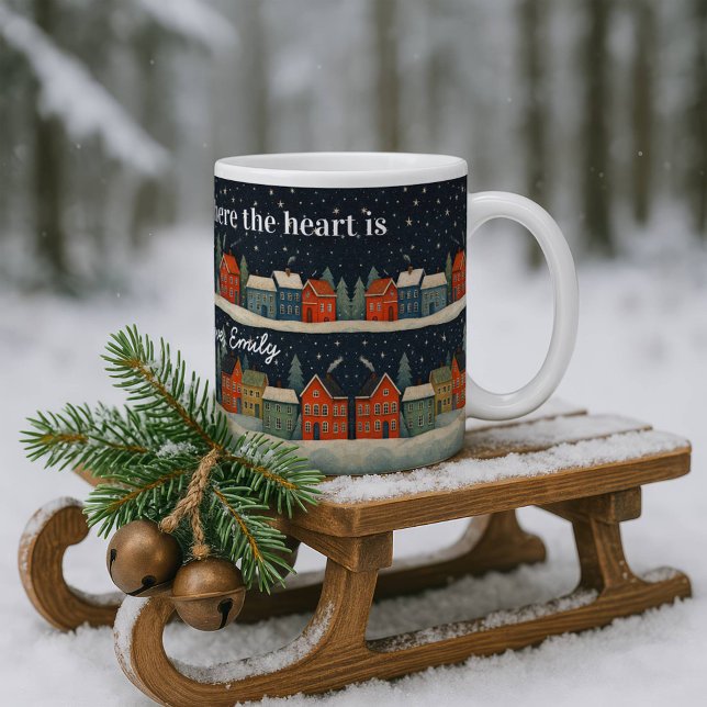 Custom Winter Village Mug with Quote and Name  (Creator Uploaded)