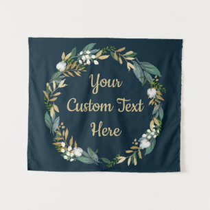Custom Winter Wedding Greenery Photo Booth Prop Tapestry