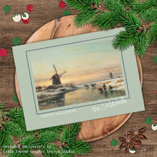 Custom Winter Wonderland Landscape Art Painting Holiday Card
