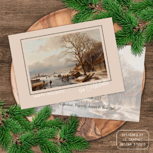 Custom Winter Wonderland Landscape Art Painting Holiday Card