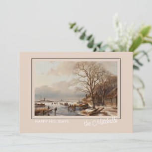 Custom Winter Wonderland Landscape Art Painting Holiday Card
