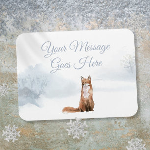 Custom Winter Woodland Fox Christmas Holidays Magnet