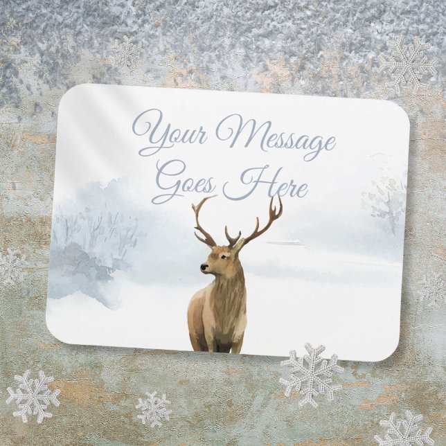 Custom Winter Woodland Stag Christmas Holidays Magnet (Custom Winter Woodland Stag Christmas Holidays Magnet)