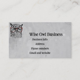 Custom Wise Owl Bird Graphic Art Business Card