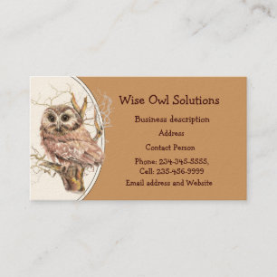 Custom Wise Owl Solutions Business Card
