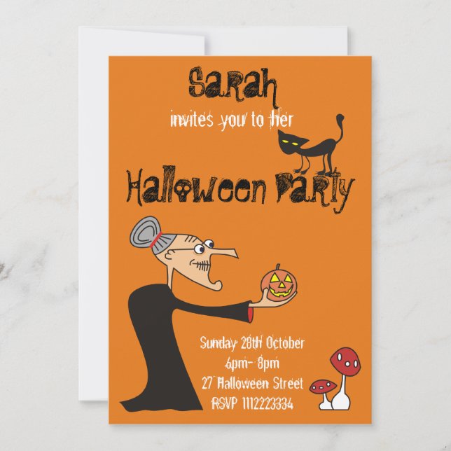 Custom Witch Halloween Party Invitation (Front)