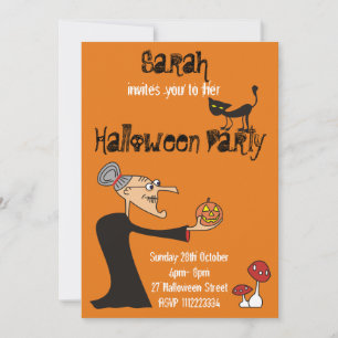 Custom Witch Halloween Party Invitation