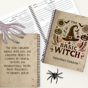 Custom Witch Hat Cottagecore Pumpkins Halloween Notebook