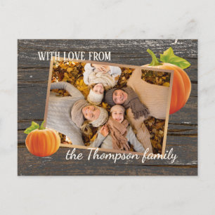 Custom With Love For Thanksgiving Holiday Card