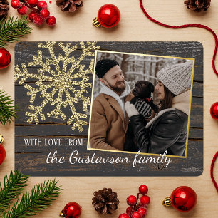 Custom With Love Seasons Greetings Gold