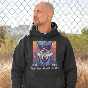 Custom Wolf Gifts for Police Officers Dad Grandpa Hoodie