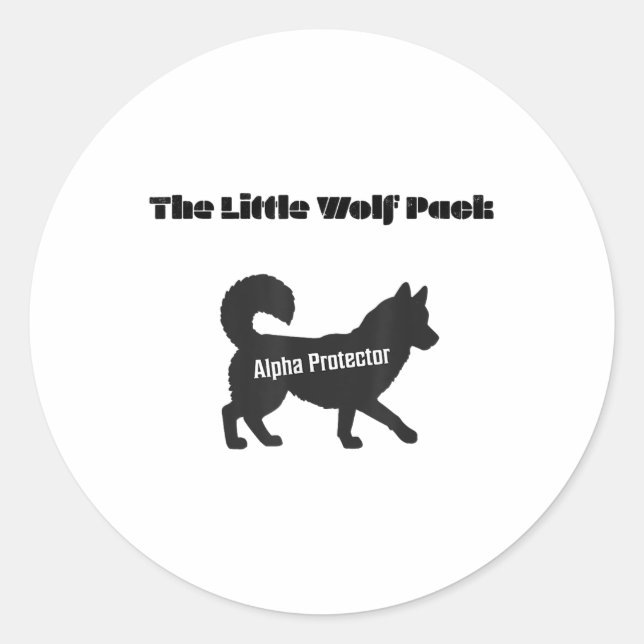 Custom Wolf Pack Family Shirts Alpha Wolf _1  Classic Round Sticker (Front)