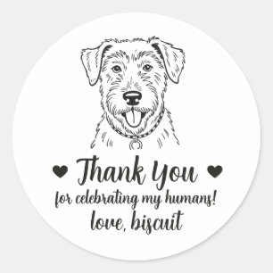 Custom Wolfhound Dog Wedding Favour Stickers
