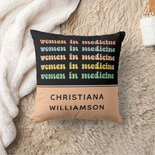 Custom Women in Medicine Retro Future Nurse Cushion