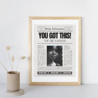 Custom Women's Affirmations Newspaper Cover Page Canvas Print