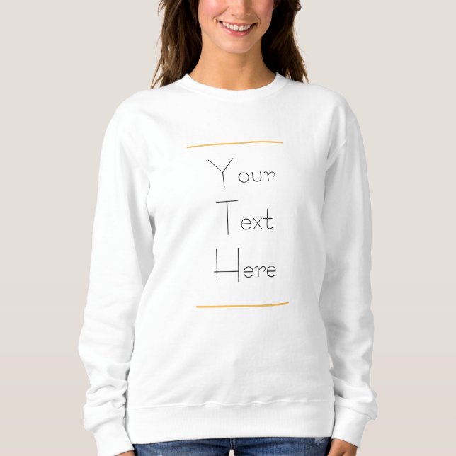 Custom Womens Apparel Clothing Basic White Sweatshirt (Front)