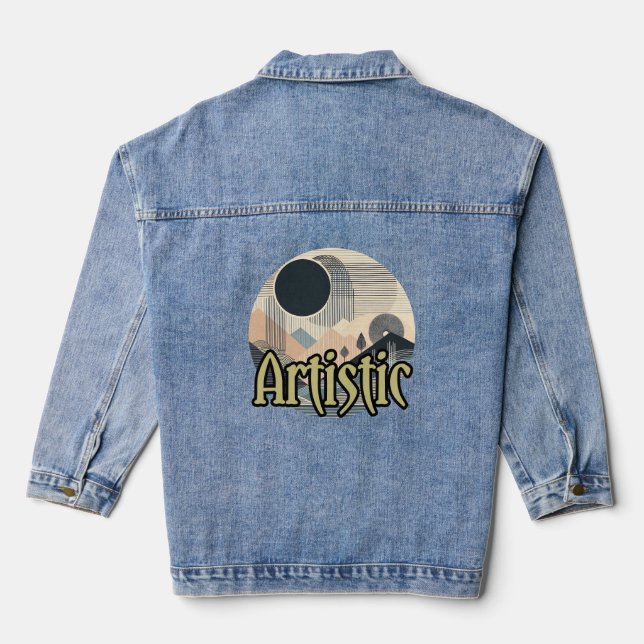Custom Women's Denim Jacket (Jean Jacket), Denim (Back)