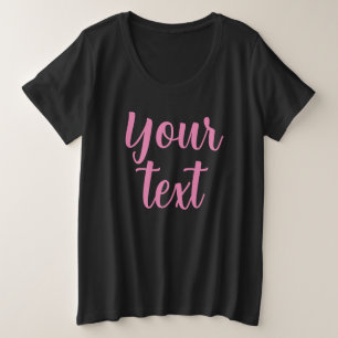 Custom Womens Elegant Template Black Big Plus Size T-Shirt