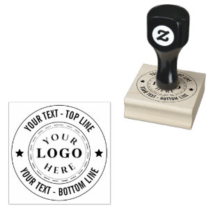 Custom Wood Art Stamp with Logo and Company Info