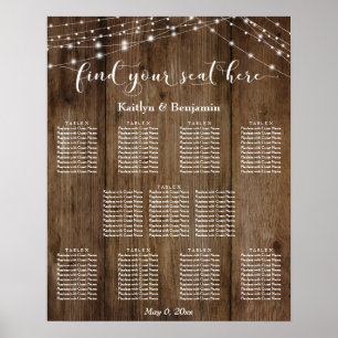 Custom & Wood Lights Reception Seating Chart