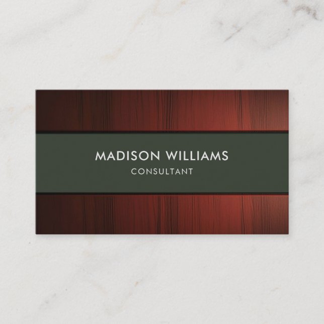 Custom Wood Style Fancy  Professional Business Card (Front)