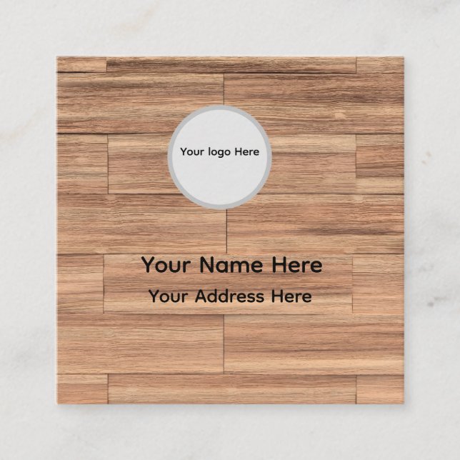Custom Wooden Business Card Design. (Front)