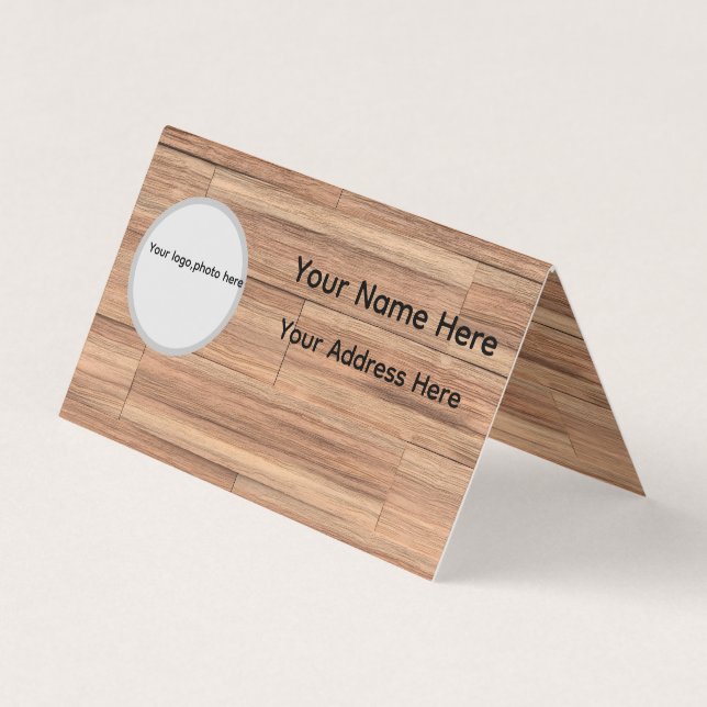 Custom Wooden Business Card Design. (Front)