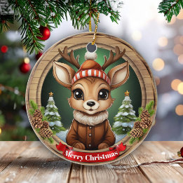 Custom Wooden Framed Deer Holiday Decoration 🦌🎄