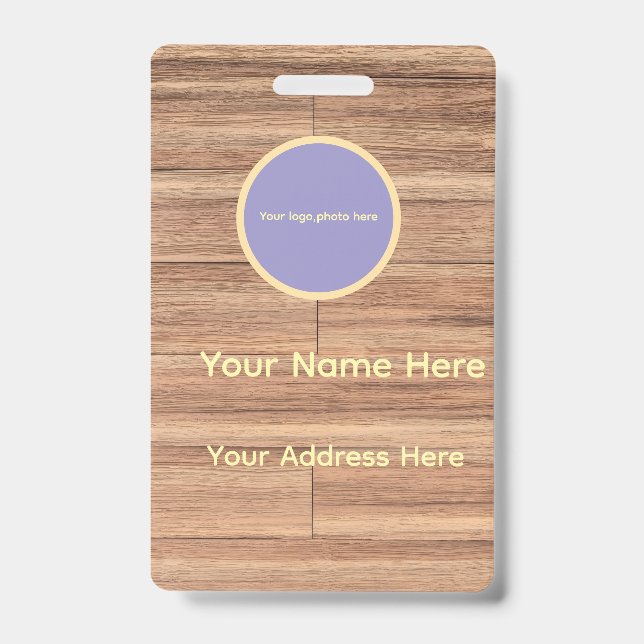 Custom Wooden ID Badge (Front)