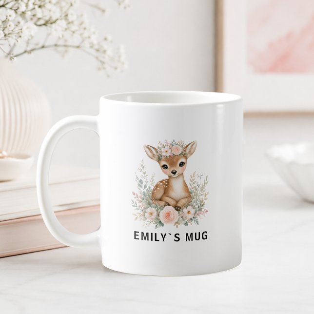 Custom Woodland Fawn Mug with Name (Custom Woodland Fawn Mug with Name)