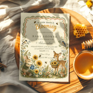 Custom Woodland Honey Bee Baby Shower Invitation