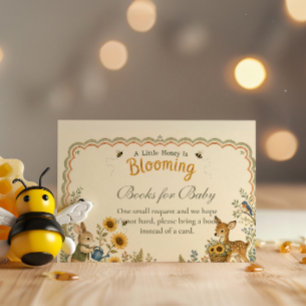 Custom Woodland Honey Bee Books for Baby Enclosure Card