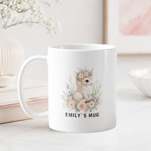 Custom Woodland Unicorn Mug with Name