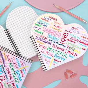 Custom Word Art Heart Keepsake Add Your own words Notebook