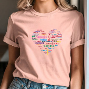 Custom Word Art Heart Keepsake add Your own words T-Shirt