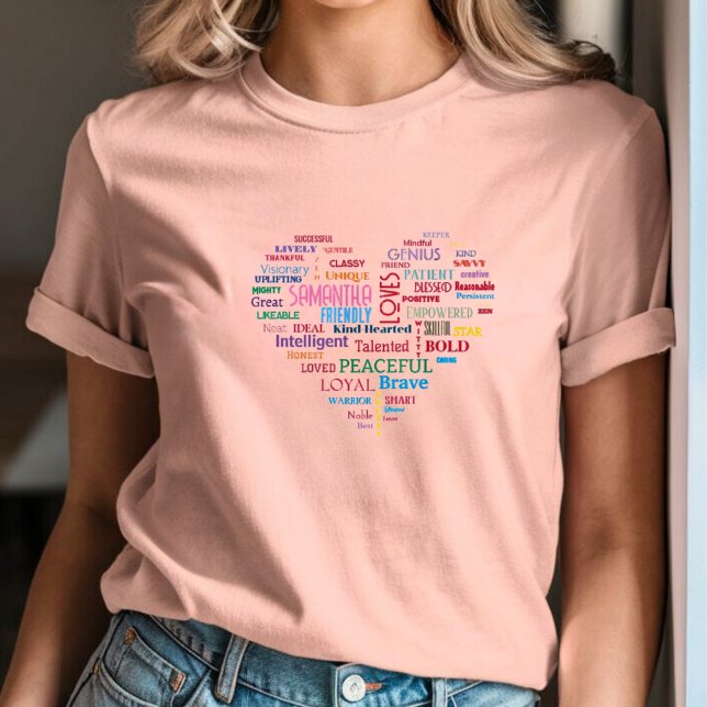 Custom Word Art Heart Keepsake add Your own words T-Shirt (Creator Uploaded)