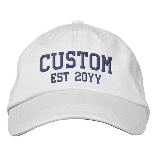 Custom Word Text Established Est Year Gift for him Embroidered Hat