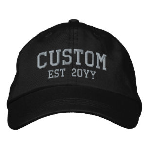 Custom Word Text Established Est Year Gift for him Embroidered Hat