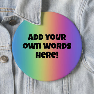 Custom Words Colorful Button