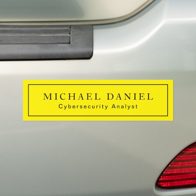 Custom Work Title & Name Car Bumper Sticker (On Car)